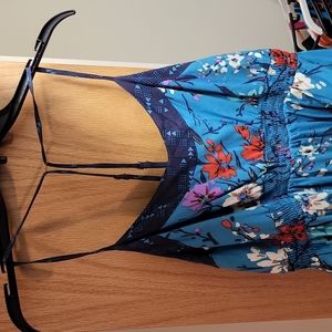 Blue floral dress with pockets XXL